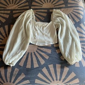 uo corset puff sleeve top